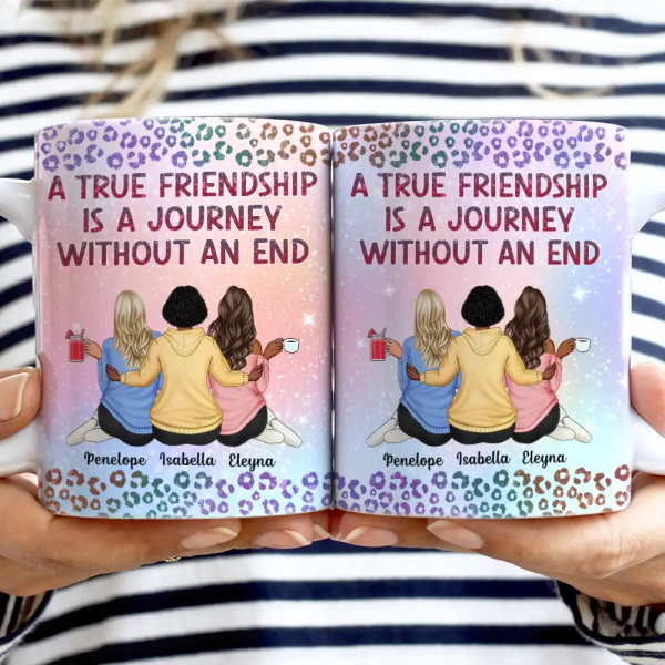 A True Friendship Is A Journey Without An End Twinkle Leopard - Personalized White Edge-to-Edge Mug A True Friendship Is A Journey Without An End Twinkle Leopard - Personalized White Edge-to-Edge Mug