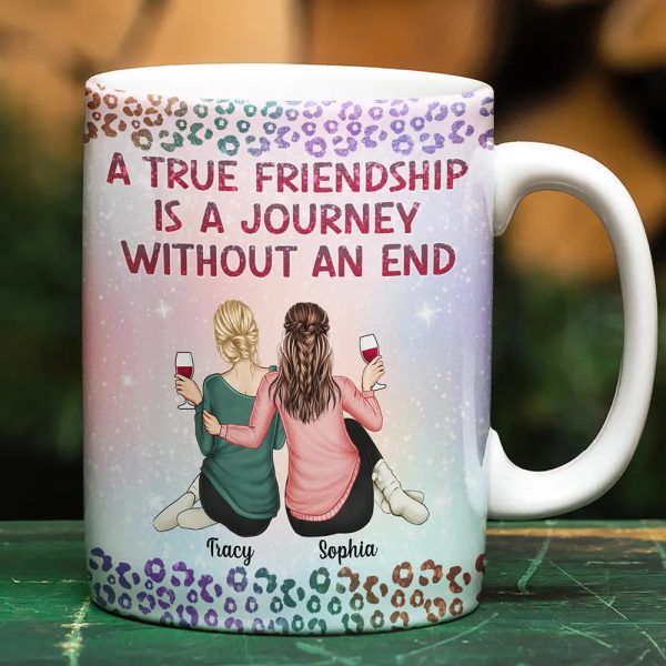 A True Friendship Is A Journey Without An End Twinkle Leopard - Personalized White Edge-to-Edge Mug A True Friendship Is A Journey Without An End Twinkle Leopard - Personalized White Edge-to-Edge Mug