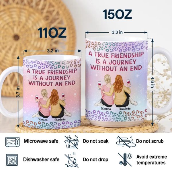 A True Friendship Is A Journey Without An End Twinkle Leopard - Personalized White Edge-to-Edge Mug A True Friendship Is A Journey Without An End Twinkle Leopard - Personalized White Edge-to-Edge Mug