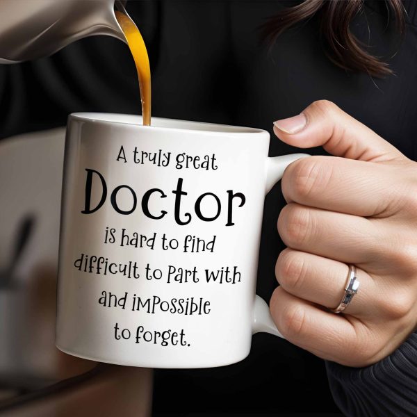 A Truly Great Doctor Is Hard To Find, Medical Uniform and Stethoscope - Personalized Custom Coffee Mug - DOC011_MG