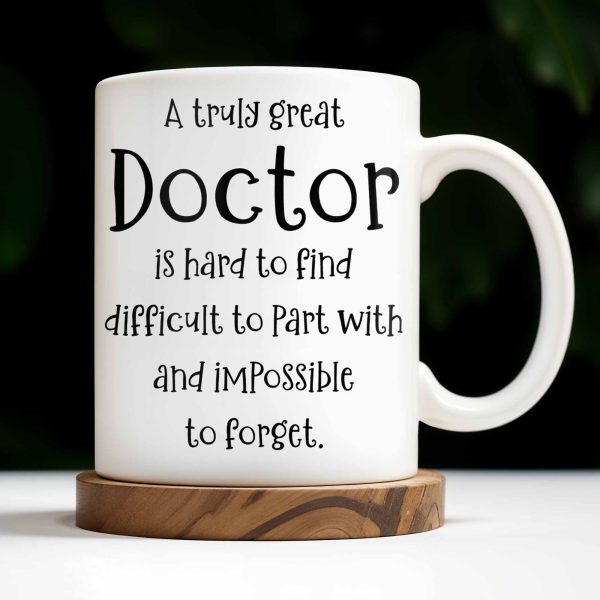 A Truly Great Doctor Is Hard To Find, Medical Uniform and Stethoscope - Personalized Custom Coffee Mug - DOC011_MG