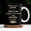 A Truly Great Pastor Is Hard To Find, Cross, Holy Bible And Glasses - Personalized Custom Coffee Mug - FTH072_MG