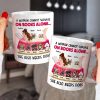 A Woman Cannot Survive On Books Alone, Girl Reading Book Dog White Mug A Woman Cannot Survive On Books Alone, Girl Reading Book Dog White Mug