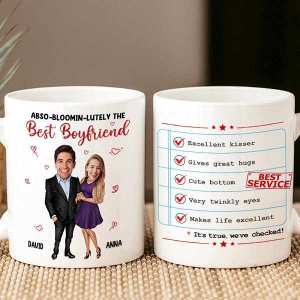 Abso-Bloomin-LutelyThe Best Boyfriend, Personalized Boyfriend Award Coffee Mug, Upload Photo