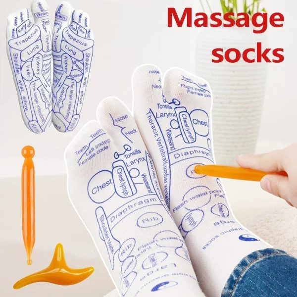 Acupressure Reflexology Socks With Massage Stick Acupressure Reflexology Socks With Massage Stick