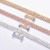 Adjustable Dog Chain Collar with Zircon
