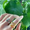Adjustable Hug Hands Couple Ring in Silver Tone Adjustable Hug Hands Couple Ring in Silver Tone
