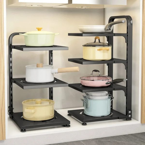 Adjustable Kitchen Pot Storage Rack