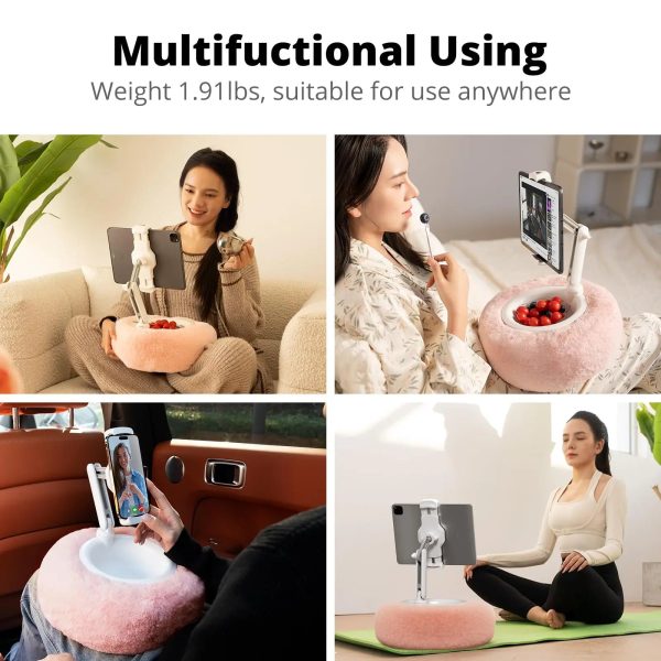 Adjustable Plush Pillow Tablet & Phone Stand For Live Streaming & Video Chat