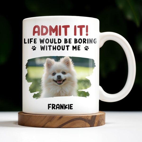 Admit It Life Would Be Boring Without Me And Cute Dog - Personalized Custom Coffee Mug - DAD242_MG