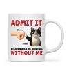 Admit It Life Would Be Boring Without Us Funny Cats Personalized Mug, Gift for Cat Dads