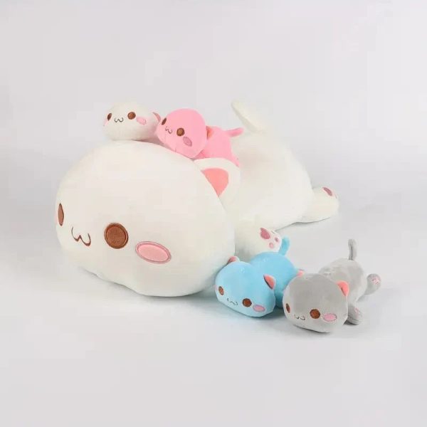 Adorable 47cm Mother Cat with 4 Mini Kittens - Perfect Gift for Kids! Adorable 47cm Mother Cat with 4 Mini Kittens - Perfect Gift for Kids!