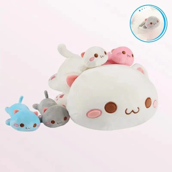 Adorable 47cm Mother Cat with 4 Mini Kittens - Perfect Gift for Kids! Adorable 47cm Mother Cat with 4 Mini Kittens - Perfect Gift for Kids!