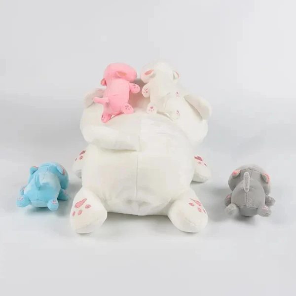 Adorable 47cm Mother Cat with 4 Mini Kittens - Perfect Gift for Kids! Adorable 47cm Mother Cat with 4 Mini Kittens - Perfect Gift for Kids!