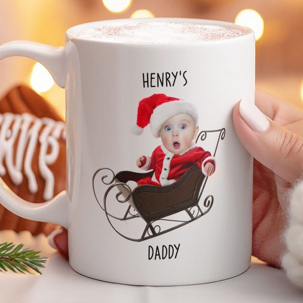 Adorable Baby Santa - Personalized Photo Mug Adorable Baby Santa - Personalized Photo Mug