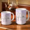 Adorable Cat Line - Personalized White Edge-to-Edge Mug