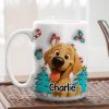 Adorable Dog Christmas White Ceramic Mug Festive Cartoon Style, Perfect Gift for Dog Lovers Adorable Dog Christmas White Ceramic Mug Festive Cartoon Style, Perfect Gift for Dog Lovers