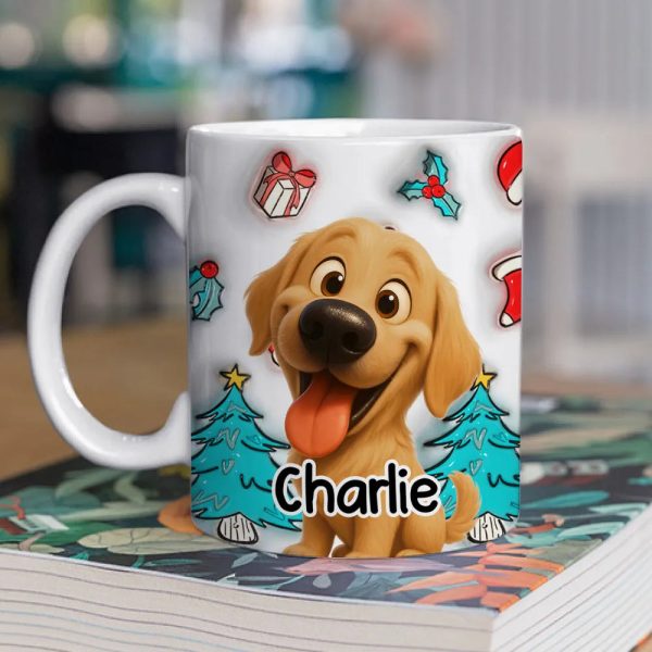 Adorable Dog Christmas White Ceramic Mug Festive Cartoon Style, Perfect Gift for Dog Lovers Adorable Dog Christmas White Ceramic Mug Festive Cartoon Style, Perfect Gift for Dog Lovers