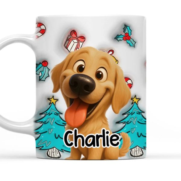 Adorable Dog Christmas White Ceramic Mug Festive Cartoon Style, Perfect Gift for Dog Lovers Adorable Dog Christmas White Ceramic Mug Festive Cartoon Style, Perfect Gift for Dog Lovers