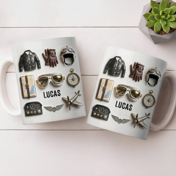 Adventure Awaits, Customize With Icons Of Travel And Aviation - Personalized Custom Coffee Mug - JBS124_MG Adventure Awaits, Customize With Icons Of Travel And Aviation - Personalized Custom Coffee Mug - JBS124_MG