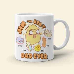 Adventuring Dad Best Dad Ever, Personalized White Mug, Gift for Dad