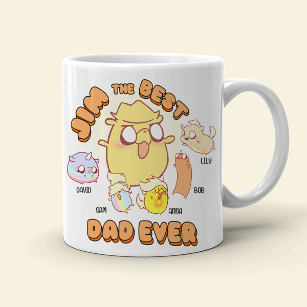 Adventuring Dad Best Dad Ever, Personalized White Mug, Gift for Dad