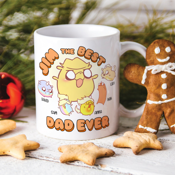 Adventuring Dad Best Dad Ever, Personalized White Mug, Gift for Dad