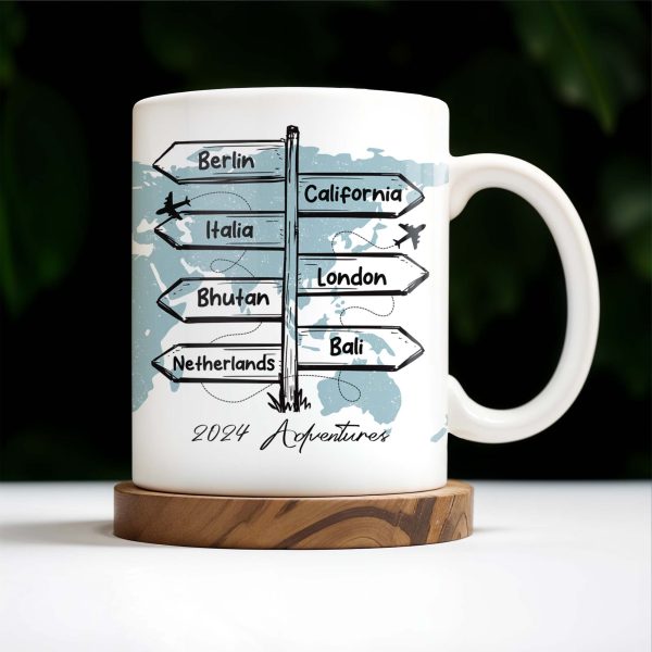 Adventuring Together Unforgettable Memories World Map Design - Personalized Custom Coffee Mug - CPL127_MG Adventuring Together Unforgettable Memories World Map Design - Personalized Custom Coffee Mug - CPL127_MG