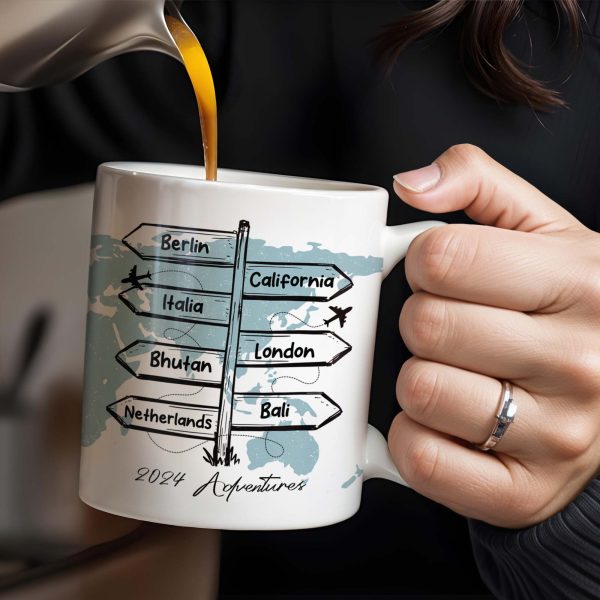 Adventuring Together Unforgettable Memories World Map Design - Personalized Custom Coffee Mug - CPL127_MG Adventuring Together Unforgettable Memories World Map Design - Personalized Custom Coffee Mug - CPL127_MG