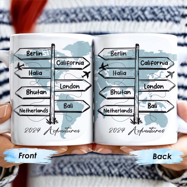Adventuring Together Unforgettable Memories World Map Design - Personalized Custom Coffee Mug - CPL127_MG Adventuring Together Unforgettable Memories World Map Design - Personalized Custom Coffee Mug - CPL127_MG