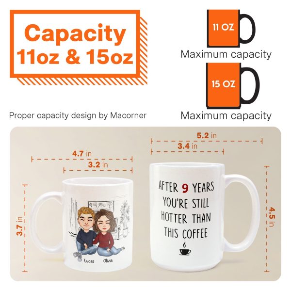 After 9 Years, You're Still Hotter Than This Coffee Couple - Personalized Mug After 9 Years, You're Still Hotter Than This Coffee Couple - Personalized Mug