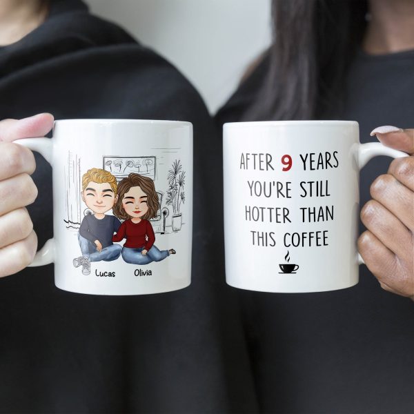 After 9 Years, You're Still Hotter Than This Coffee Couple - Personalized Mug After 9 Years, You're Still Hotter Than This Coffee Couple - Personalized Mug