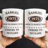 Aged To Perfection, Cheers To 50 Years, Stars and Text Banner - Personalized Custom Coffee Mug - FAM328_MG