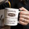 Aged To Perfection, Cheers To 50 Years, Stars and Text Banner - Personalized Custom Coffee Mug - FAM328_MG