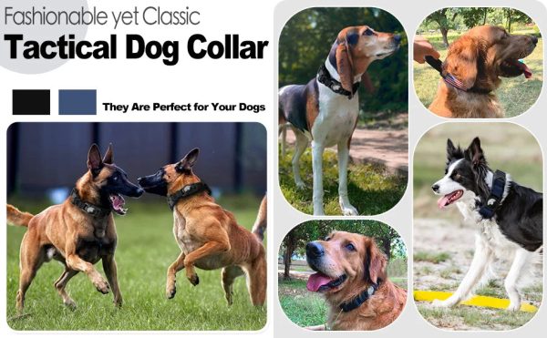 AirTag Dog Collar with Handle, Tactical Dog Collar for Large Medium Dogs