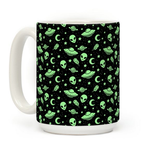 Aliens and UFO Cosmic Space Pattern Coffee Mug Aliens and UFO Cosmic Space Pattern Coffee Mug