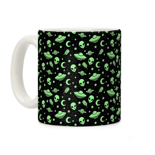 Aliens and UFO Cosmic Space Pattern Coffee Mug Aliens and UFO Cosmic Space Pattern Coffee Mug