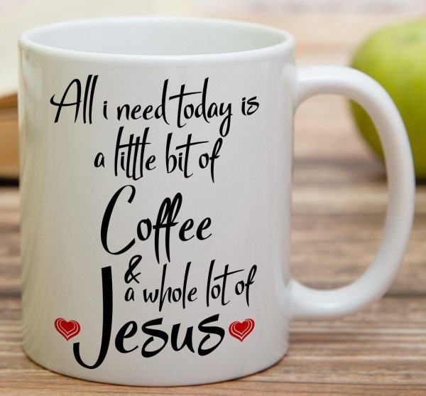 All I Need Is Coffee And Jesus Coffee Mug, Funny Christian Gift for Women Men, Birthday Christmas Faith Gift for Friend Coworker All I Need Is Coffee And Jesus Coffee Mug, Funny Christian Gift for Women Men, Birthday Christmas Faith Gift for Friend Coworker