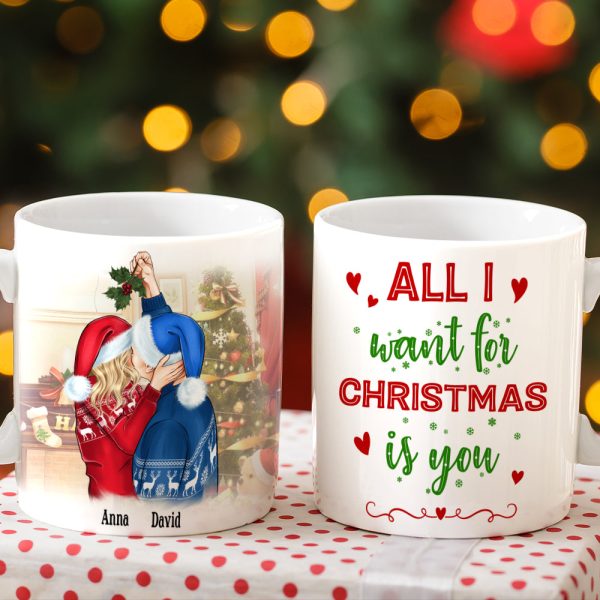 All I Want For Christmas Is You, Sweet Couple White Mug All I Want For Christmas Is You, Sweet Couple White Mug