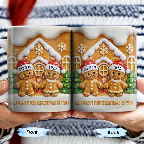 All I Want For Christmas Is You With Gingerbread Couple - Personalized Custom Coffee Mug - CPL1000_MG