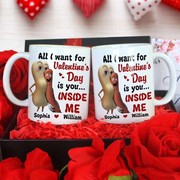 All I Want For Valentine Is You - Personalized Ceramic Mug - Gift For Couples NL122
