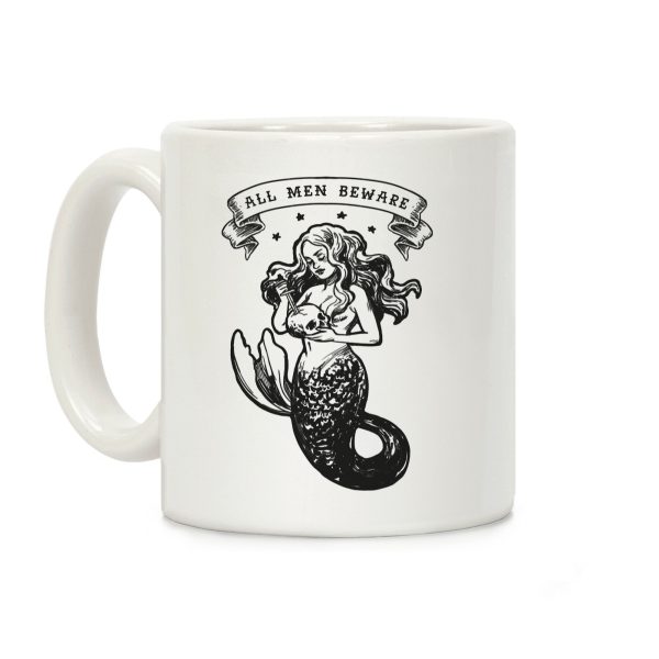 All Men Beware Vintage Mermaid Coffee Mug All Men Beware Vintage Mermaid Coffee Mug
