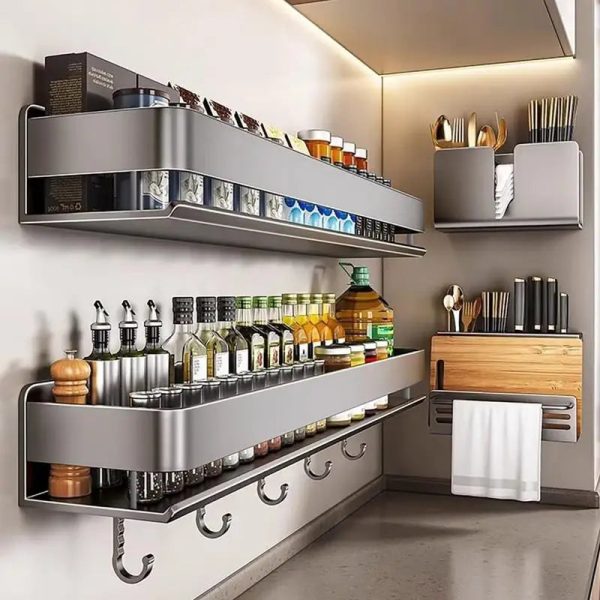 Aluminum Wall-Mounted Spices Rack Aluminum Wall-Mounted Spices Rack