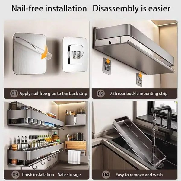 Aluminum Wall-Mounted Spices Rack Aluminum Wall-Mounted Spices Rack