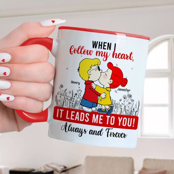 Always And Forever Peanut Couple - Personalized Accent Coffee Mug - Gift For Couple, Husband Wife | GR9 NH96