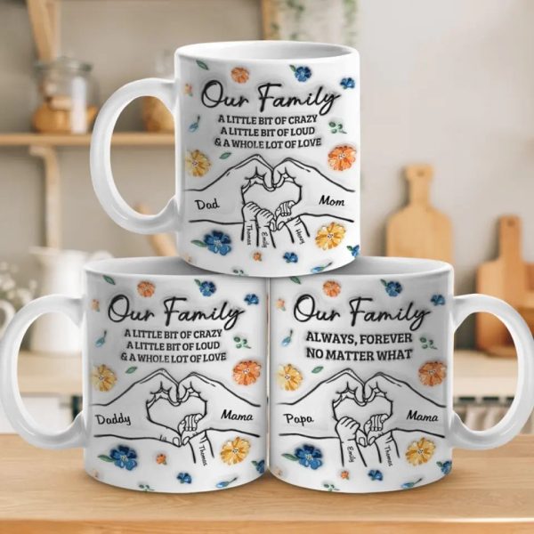 Always, Forever And No Matter What - Family Personalized Custom 3D Inflated Effect Printed Mug - Gift For Family Members Always, Forever And No Matter What - Family Personalized Custom 3D Inflated Effect Printed Mug - Gift For Family Members