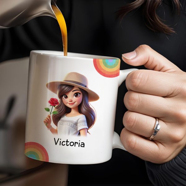 Always Here To Remind You Of Your Strength, Girl With Rose - Personalized Custom Coffee Mug - COL071_MG Always Here To Remind You Of Your Strength, Girl With Rose - Personalized Custom Coffee Mug - COL071_MG