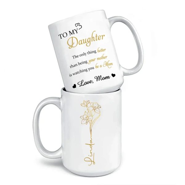 Always My Daughter, Forever My Friend - Family Personalized Custom Mug - Mother's Day, Gift For Mom, Daughter