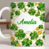 Amelia Shamrocks And Coins - Personalized Custom Coffee Mug - FAM801_MG Amelia Shamrocks And Coins - Personalized Custom Coffee Mug - FAM801_MG