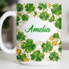 Amelia Shamrocks And Coins - Personalized Custom Coffee Mug - FAM801_MG Amelia Shamrocks And Coins - Personalized Custom Coffee Mug - FAM801_MG